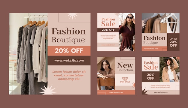 Vector flat design fashion boutique template