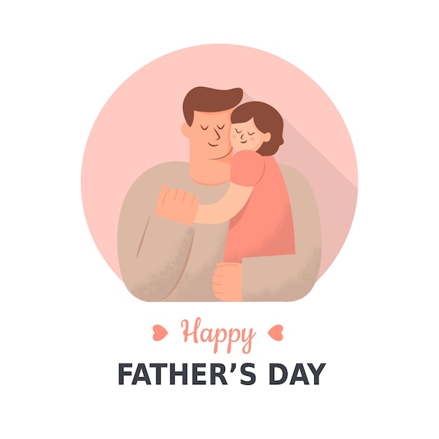 Flat design father and daughter