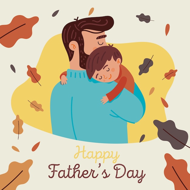 Flat design fathers day concept