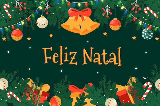 Flat design feliz natal