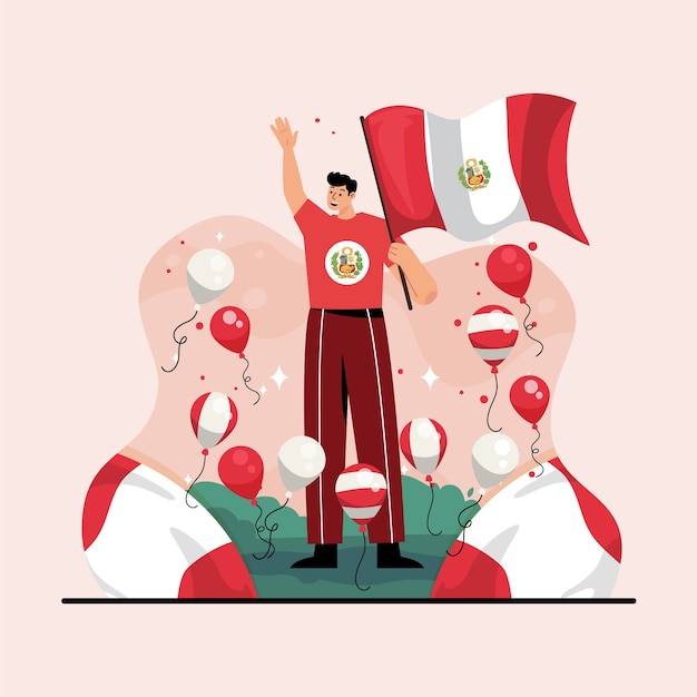 Flat design fiestas patrias man illustration