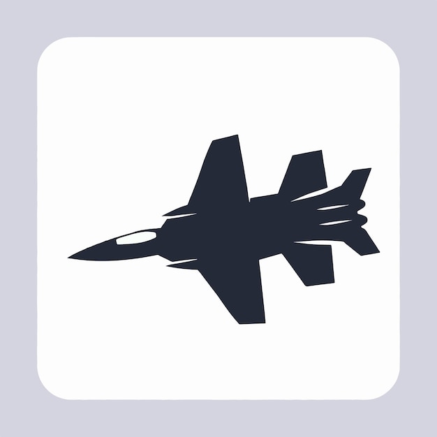 flat design fighter jet silhouette