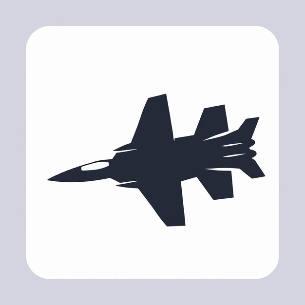 Vector flat design fighter jet silhouette