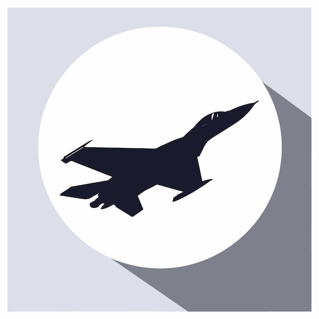 Vector flat design fighter jet silhouette