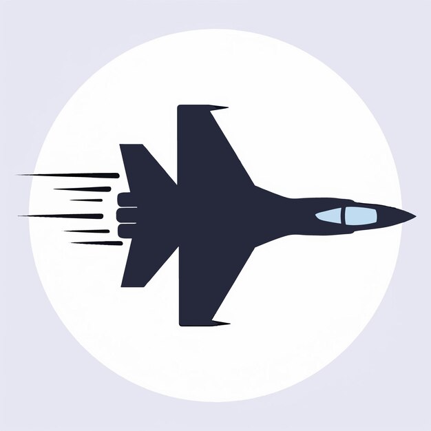 Vector flat design fighter jet silhouette