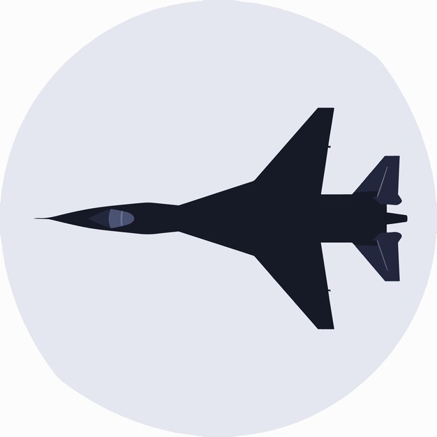 Vector flat design fighter jet silhouette