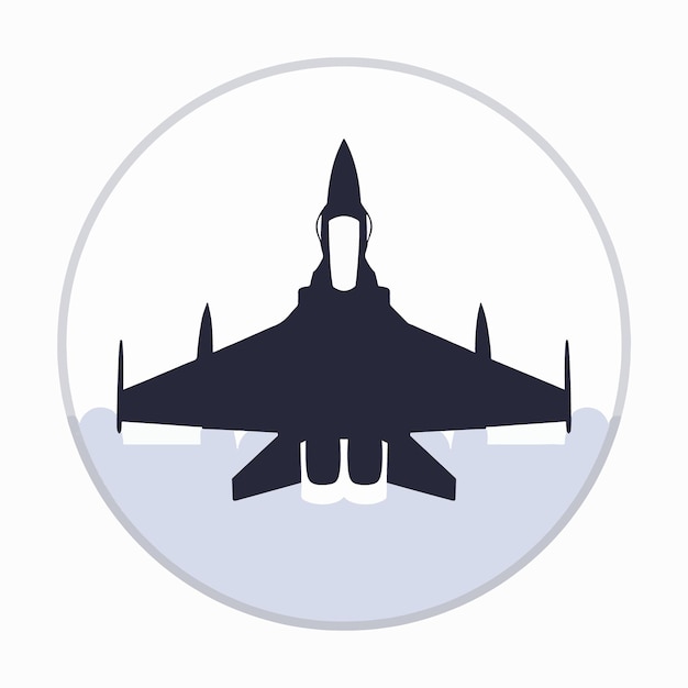 Vector flat design fighter jet silhouette