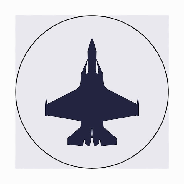 Vector flat design fighter jet silhouette