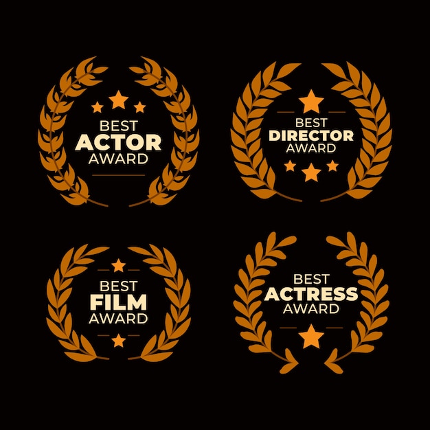 Flat design film awards ornaments