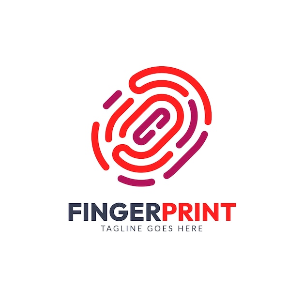 Flat design fingerprint logo design