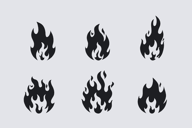 Flat design flame silhouette illustration