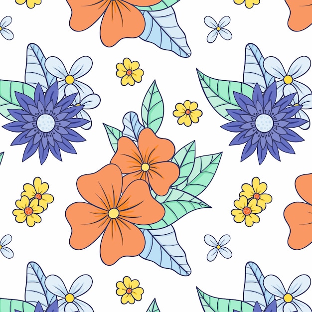 Flat design floral pattern