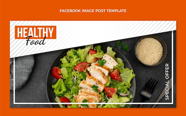 Flat design food facebook cover