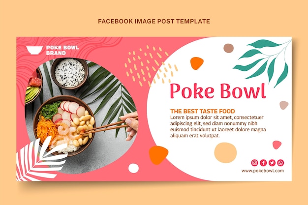 Flat design food facebook post