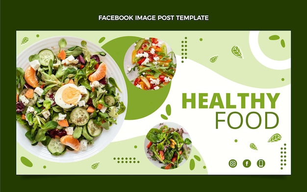 Flat design food facebook post