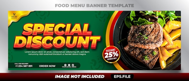 Vector flat design food sale banner promotion special discount 01