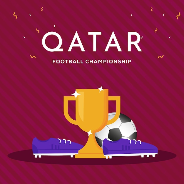 Flat design football championship illustration