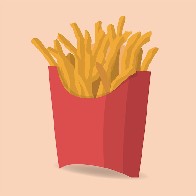 flat design french fries vector illustration