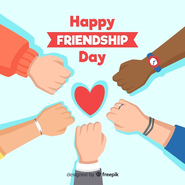 Flat design friendship day background