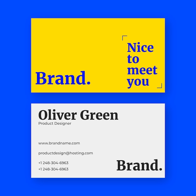 Flat design full side color business card