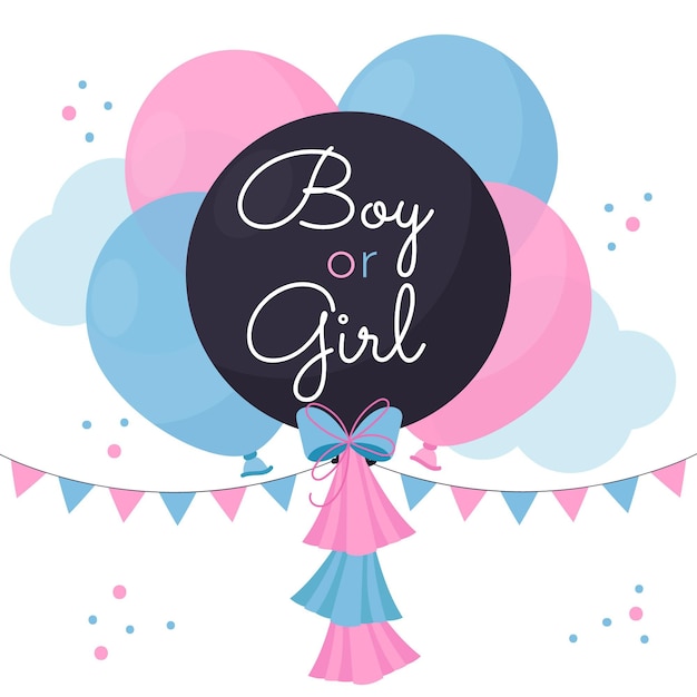 Flat design gender reveal concept