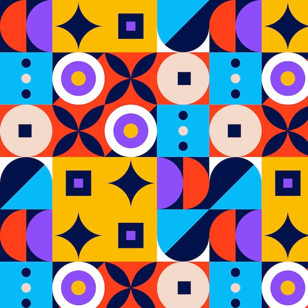 Flat design geometric mosaic pattern