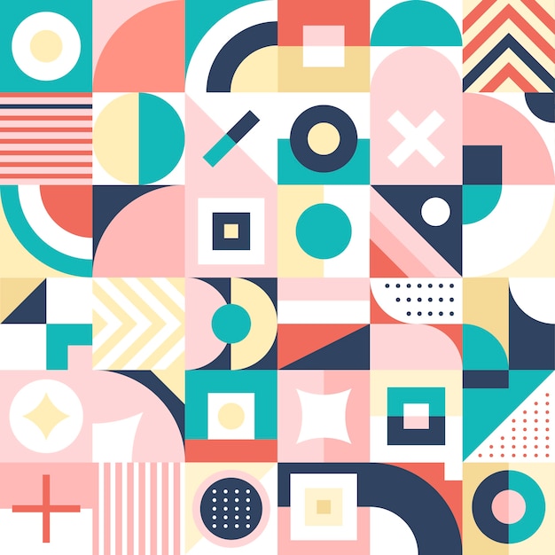 Flat design geometric mosaic pattern