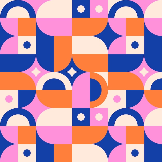 Flat design geometric mosaic pattern