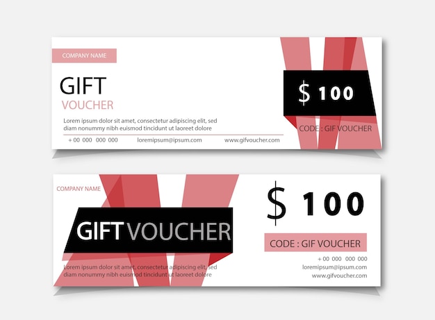 Flat design gift voucher