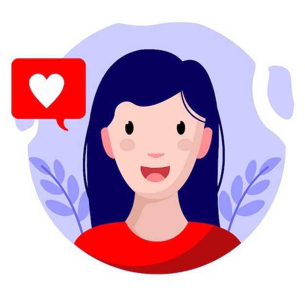 flat design girl happy character vector illustration