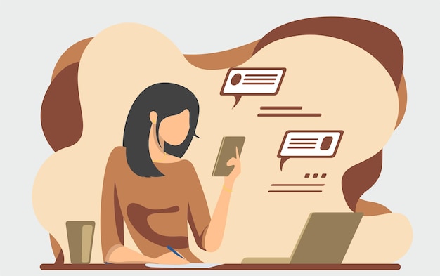 flat_design_girl_is_texting