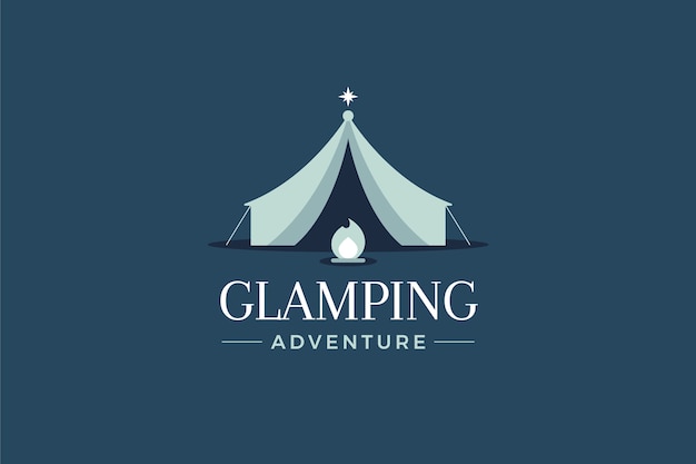 Vector flat design glamping logo template