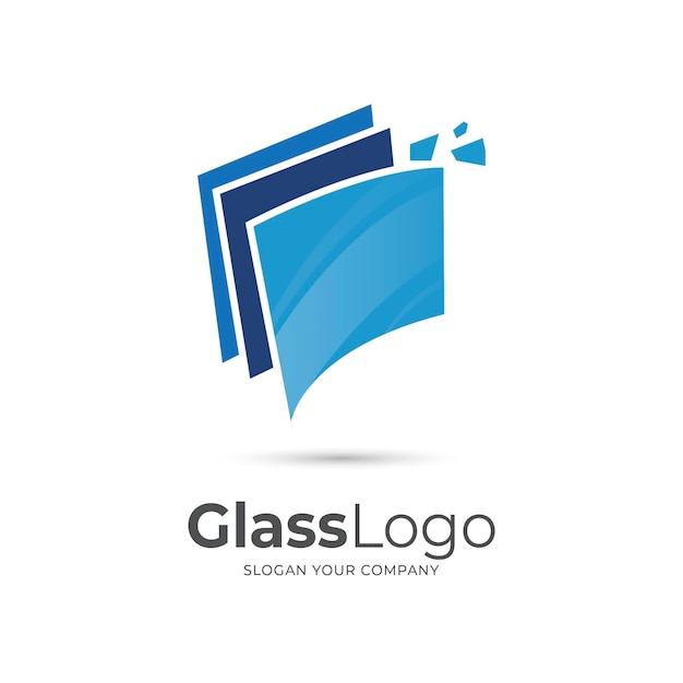 Flat design glass logo template