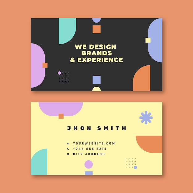 Flat design graphic designer horizontal business card