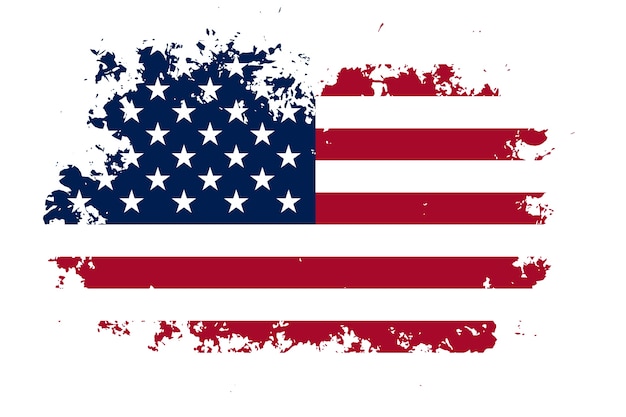 Flat design grunge american flag background