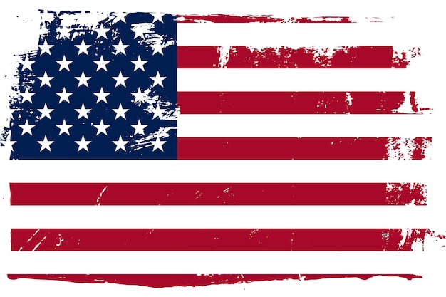 Flat design grunge american flag background