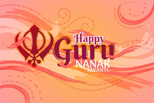 Flat design guru nanak jayanti