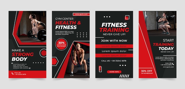 Flat design gym template design