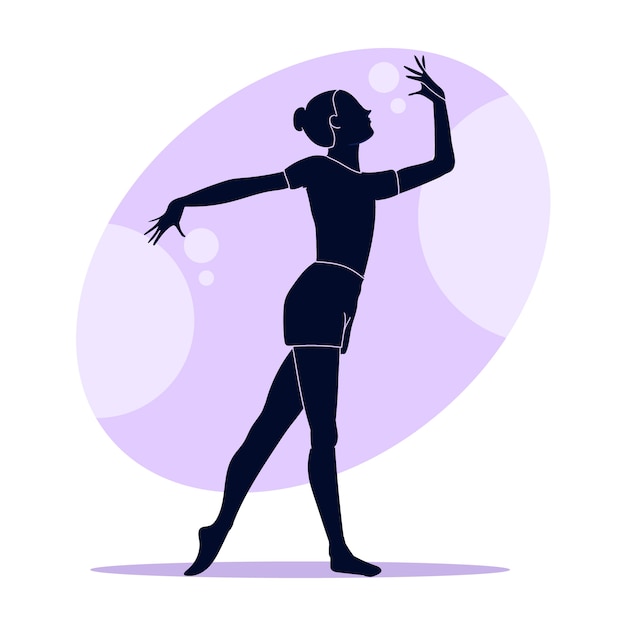 Flat design gymnast silhouette illustration