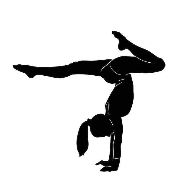 Flat design gymnast silhouette illustration