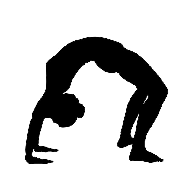 Flat design gymnast silhouette illustration