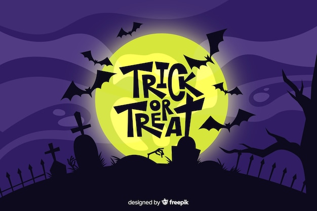 Flat design of halloween background