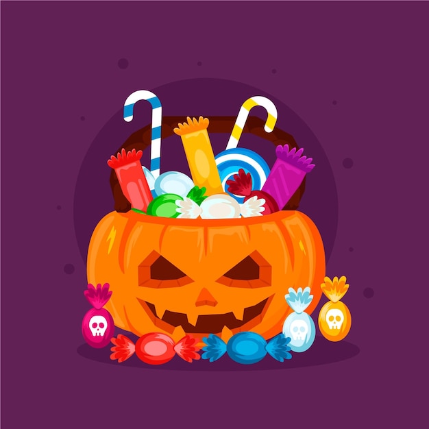 Flat design halloween bag