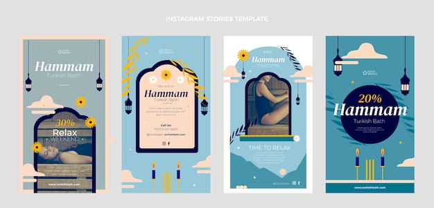 Flat design hammam instagram stories