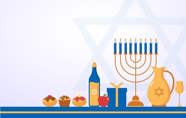 Flat Design Hanukkah Blank Space