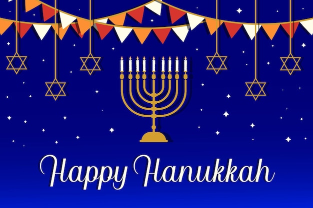 Flat design hanukkah concept background