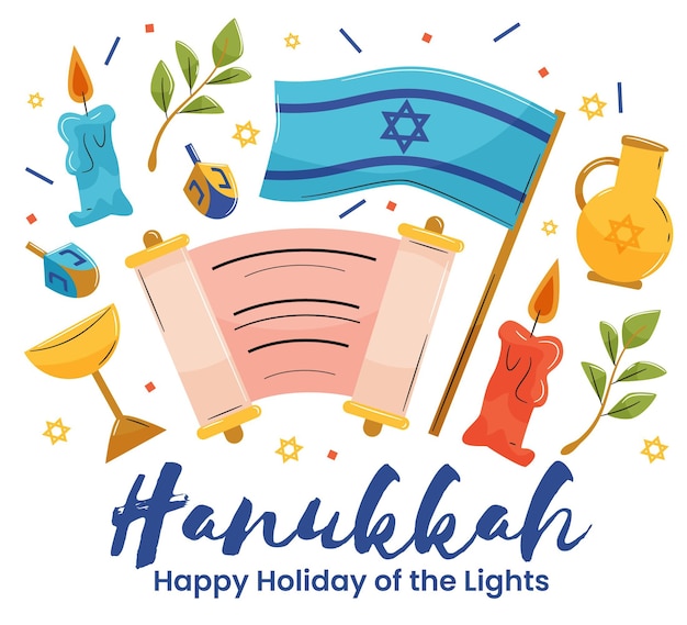 Flat design hanukkah concept