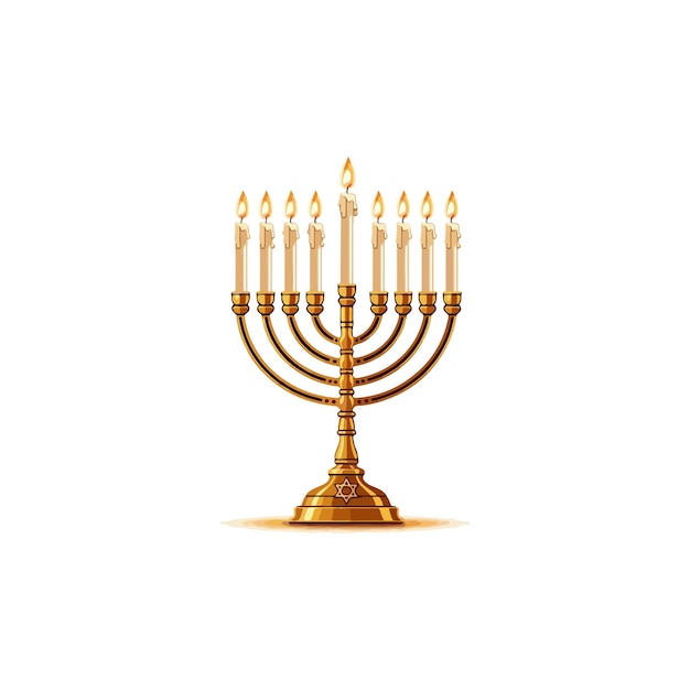 Vector flat design hanukkah illustration