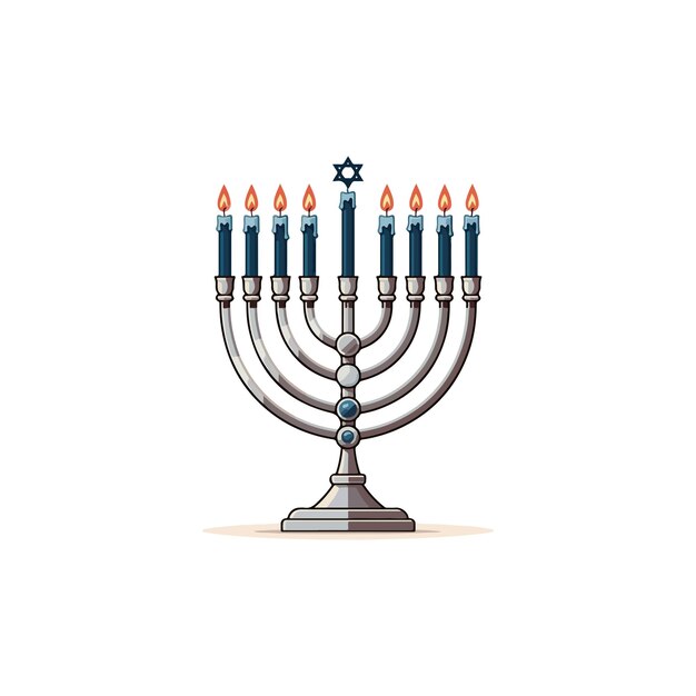 Vector flat design hanukkah illustration