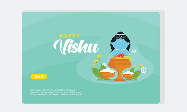 Flat design happy vishu template